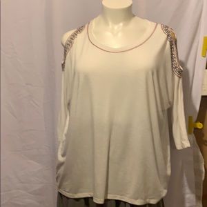Lane Bryant 3/4 sleeve cold shoulder tee